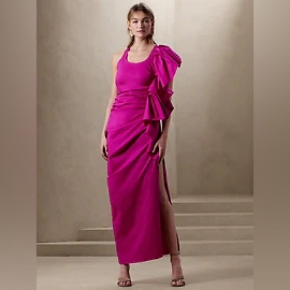 Banana Republic Soffi Ruffle Maxi Dress- NWT!  Size 0 Petite!